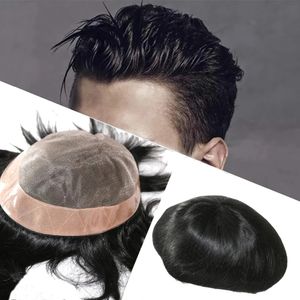 투명한 레이스 망 toupee 남성 진짜 인간의 머리카락 모노 교체 내구성 폴리 피부 NPU 시스템 모노 필라멘트 헤어 피스 주위