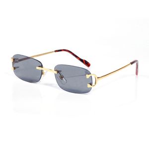 Óculos de Sol Vintage Designer Feminino Masculino Óculos de Sol Carti Óculos Moderno Redondo Oval Óculos Sem Armação Unissex Masculino Mulher Gafas De Sol Uv400 Lunettes