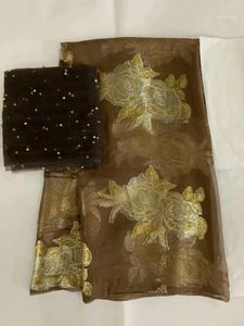 Kumaş İsviçre Vual Dantel İsviçre Fransız Kumaşlar Baskılı İpek Boncuklu Brocade Suisse Dubai 7 yard / Setaj-1