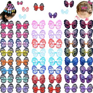48 Stück 6,3 cm große Schleifen, kleine niedliche Tierbabys, Schmetterlings-Haarschleifen, Krokodilklemmen für Mädchen, Kleinkinder oder DIY-Projekte LJ201226