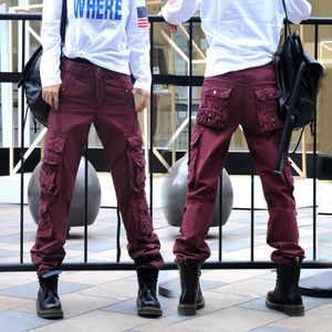 Womens Cargo Pants Casual Harem Tactical Military Trousers Multi Pockets Joggers Streetwear Pants Solid Candy Color Plus Size