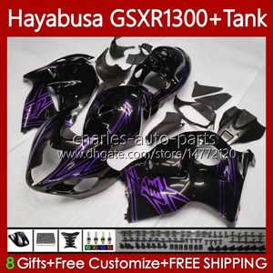 Hayabusa Body для Suzuki GSXR 1300CC GSX R1300 1300 CC 1996-2007 74NO.172 GSX-R1300 GSXR-1300 2002 2003 2004 2005 2006 2007 GSXR1300 96 97 98 99 00 01 обтекатель черный фиолетовый