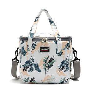 7L Floral Picnic Bag Fashion Thermal Food Picnic Lunch Bag for Women Milk Beer Cooler Lunch Box Portable Multifunction lunch Bag T200710