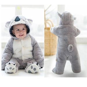 Newborn Baby Rompers Autumn Winter Wool Baby Girls Clothes Warm For Boys Jumpsuit Infant Unisex Baby Clothes Overalls 0 3 9Month LJ201023