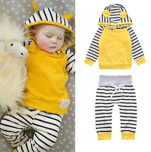 Baby passar pojkar flickor blommigryck kostym spädbarn kläder uppsättning hoddies byxor baby långärmad outfits ins kläder set