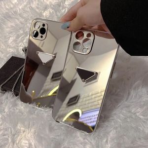 Luxurys Designer Triangle Phone Hüllen Lederhülle für iPhone 11 Pro Promax 12 Pro Promax 7p/8p XR XSMAX Mini Fashion Phone Cases Mirror