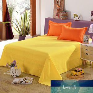 Yellow Color Sanding Flat Sheet Single Double Bed Sheets For Children Adults Solid Bed XF338-2