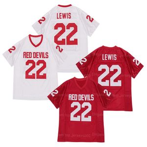 Maglia da basket personalizzata Ray Lewis 22 # High School Maglia da ricamo retrò Cucita bianca rossa Taglia S-4XL Camicia di alta qualità