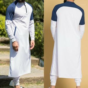 Camisas casuais masculinas Kaftan homens muçulmanos thobe roupas islâmicas de roupas de manga comprida Tops tobe Robe Arábia Saudita Trajes tradicionais