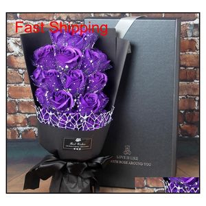 artificial flowers for craft Soap Rose Gift Boxes Sets Handmade Bath Valentine's Day Birthday Wedding Party Gif qylgKM packing2010