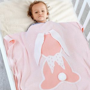 Baby Blankets Newborn Rabbit Warm Swaddle Wrap Stroller Blankets Super Soft Infant Kids Bedding Quilts 100*80cm Sleeping Covers 201208