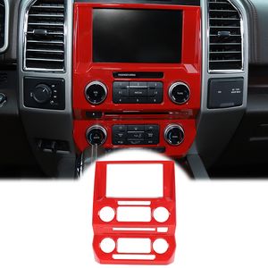 Pannello di navigazione di controllo centrale della macchina rossa Copertura di dcoration per FORD F150 15+ Accessori interni auto