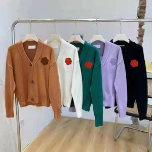 Women's knitted cardigan spring and autumnWomen's Sweaters Sweatshirt New France aging crowd big love letter cardigan jacket female