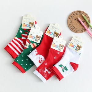 Yüksek Kaliteli Çocuk Noel Çorap Noel Baba Noel Ağacı Elk Baskı Bebek Çorap Sonbahar Kış Yumuşak Nefes Sıcak Pamuklu Çocuk Çorap WVT1225