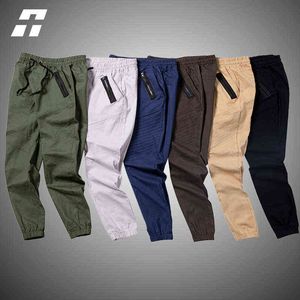Nowy Joggers Spodnie Cargo Mężczyźni Jesień Multi-Pocket Hip Hop Harem Casual Spodnie Męskie Spodnie Solidne Spodnie Harajuku Ulica Spodnie dresowe H1223