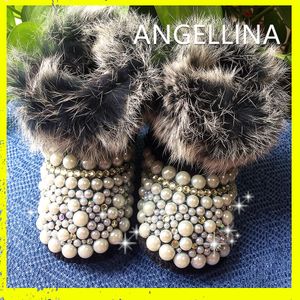 Snow Boots! Baby Girl Boy Boots Winter Booties Infant Toddler Newborn Crib Shoes Baby Custom Pearl Decoration Boots Shoes 0-1Y 201130