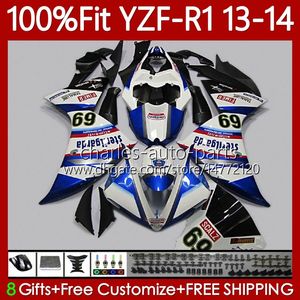 Bianco blu blk Stampo ad iniezione Carrozzeria per YAMAHA YZF-R1 YZF R 1 1000CC YZF1000 13-14 Corpi 97No.123 YZF R1 1000 CC 2013-2014 YZFR1 13 14 YZF-1000 2013 2014 Kit carenatura OEM