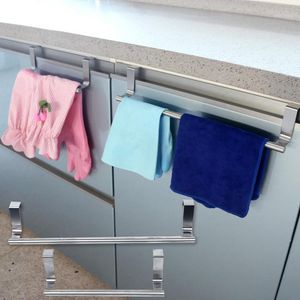 Hooks & Rails Towel Stand Cupboard Hanger Bathroom Rack Hanging Sundries 1PC Stainless Steel Kitchen Cabinet Door Storage Shelf1