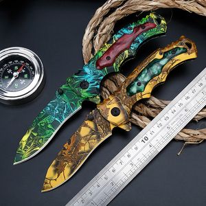 Jungle style folding knife tactics high hardness knives field survival multi-functional self-defense outdoor EDC tool HW33