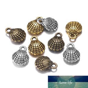 12pcs/lot 13x10mm Antique Gold Double Sided Shell Charms Pendants Findings For DIY Necklace Bracelet Supplies Accessories
