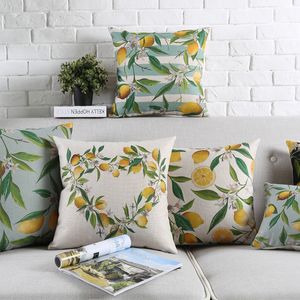 Wholesale NEW ON SELL comfortable creative Home Decor Pillow Lemon pattern Cushion Decoration green plants Throw Pillows Y200723