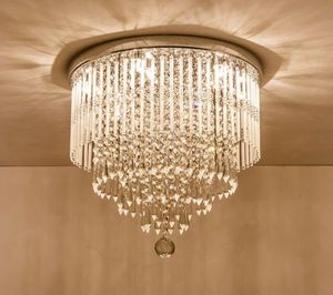 Современные K9 хрустальная люстра освещение скрытого монтажа Светодиодный потолочный светильник Подвеска лампа для столовой Ванная Спальня Гостинная