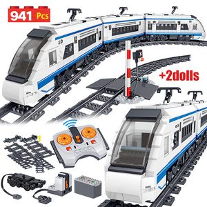 Wholesale toy boy train for sale - Group buy 941pcs City Electric Harmony High speed Rail Remote Control Building Blocks Train Track RC Technic Car Brick Toy for Boy C1115