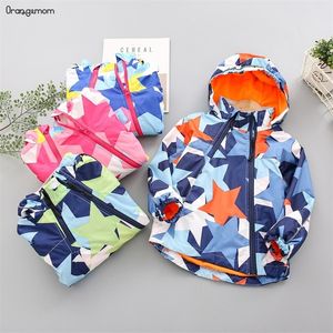 2020 novo jaqueta outono para meninas meninos windbreaker criança casaco 2-10 anos velho macacão impermeável para crianças roupas parka lj201017