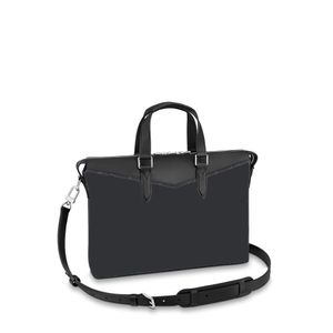 M40566 портфель-проводник дизайнер Men Men Bag Оригинальная теленка черная буква цветочная таблет