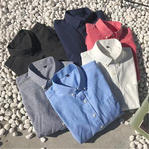 Katı Oxford Erkekler Gömlek Yeni Casual Uzun Kollu CAMISAS Para Hombre Moda Çoklu Renk Gömlek Erkek Giyim Chemise Homme LH1018