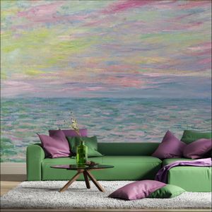 French wallpapers Monet impression painting abstract sea wall paper sofa background non woven mural Wallpaper