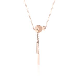 Högkvalitativa kvinnor Rose Gold Plated Rostfritt stål Fisk Tassel Hängsmycke Halsband för gåva