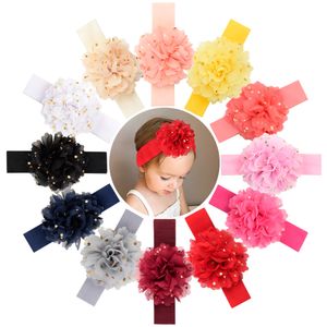 1Piece Floral Ribbon Headband For Baby Girls Solid Elastic Band Handmade Boutique Turban Headwear Newborn Hair Accessories