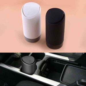 Universal Car Front Trash Can Silicone Garbage Dammsugare Skräp Bin Organizer Förvaring Boxhållare Svart / Vit Högkvalitativ W220312