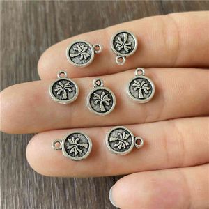 50 pcs mini-cor mini coco pingente diy fazendo colar e pulseira peças de conexão por atacado liga de metal jóias