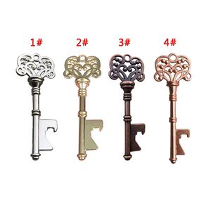 Vintage Keychain Opener Ancient Copper Key Beer Bottle Openers Creative Wedding Gift Party Bar Tool Metal Keychains 4 Colors BH4187 TYJ