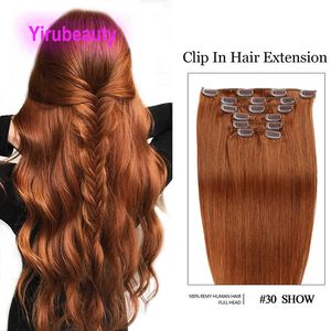 Indian Virgin Raw Human Hair Extensions Clip In Straight 12# 16# 30# 99j Ruyibeauty Burgundy Remy Ins