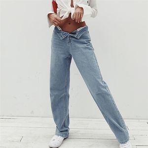 여자를위한 남자 친구 청바지 높은 허리 헐렁한 스트레이트 레트로 씻어 플러스 사이즈 엄마 데님 바지 블루 코튼 2020 패션 새로운 LJ201029