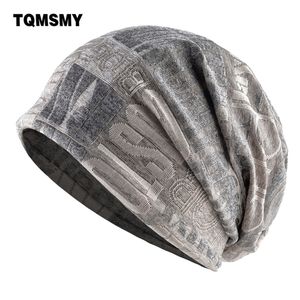 Tqmsmy multiuso casual chapéu lenço para homens mulheres macias primavera verão culares esbranquies moda tricotada letra turbante chapéus E47 Y201024