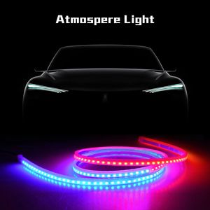 LED Car Door Window Trunk Atmospere Lamp Strip Waterproof Multifuction Interior Decorative Singnal Warning 120cm 12v Light