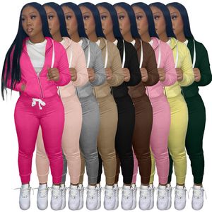 2024 Designer -Tracksanzuiten Langschläfe Drawschnellstringhosen Set Women Outfits Kapuzenjacke Leggings zweiteiliger Set lässige Gegenstände Großhandel Großhandel Bulk Matching 5953