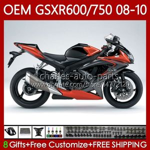 SUZUKI GSXR-750 GSXR600 GSXR için Enjeksiyon Kalıp Aireleri GSXR 600 Stok Turuncu 750 CC K8 2008 2009 2010 88NO.114 GSXR750 GSX-R600 GSX-R750 600CC 750CC GSXR-600 08 09 10 vücut