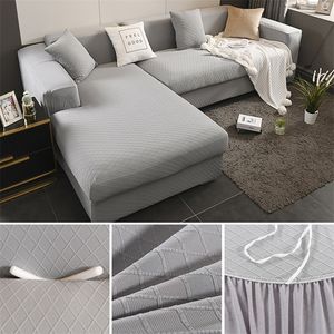 Jacquard Weave Elastic Sofa Skydd för vardagsrum Magic Couch Cover för fåtölj Chaise Lounge Stretch Sectional Sofa Protector LJ201216