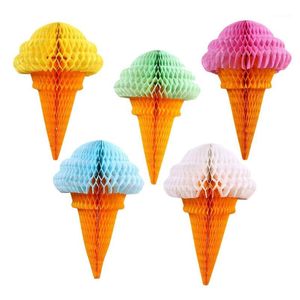 Juldekorationer Fashion Party Hanging Ice Cream Tissue Paper Honeycomb Ball Wedding Birthday Decoration Set av 5 Mix1