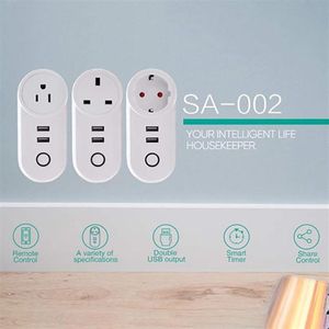 USB Charger Socket Wifi Smart Plug Wireless Power Outlet Remote Control Timer eWelink Alexa Google Home WHolea36 a33
