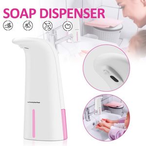 Automatic Touch Sensing Soap Liquid Machine Sensor Touchless Soap Dispenser Pink For Home Kitchen 250ML Bathroom Accessories