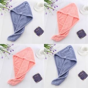 Womens Bath Dry Hair Towel Coral Velvet Hooded Towels Polyeter Multi Colours Drying Hair Absorbent Good Bath Hat New Arrival 2 5ch L2