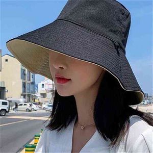 New sunshade hat with double sides for women summer outdoor sunshade hat leisure folding fisherman hat G220311