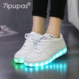 27-44 Светодиодные тапочки USB освещенные Krasovki Luminous Gloing Kids Led Shoe Children с легкими кроссовками Girlboy 201113