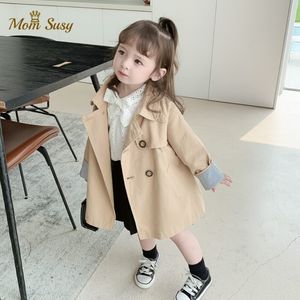 Nova Moda Bebê Meninas Meninos Trench Algodão Longo Crianças Jaqueta Outono Primavera Primavera Criança Revestimento Bebê Outwear Roupas 1-12Y 201106